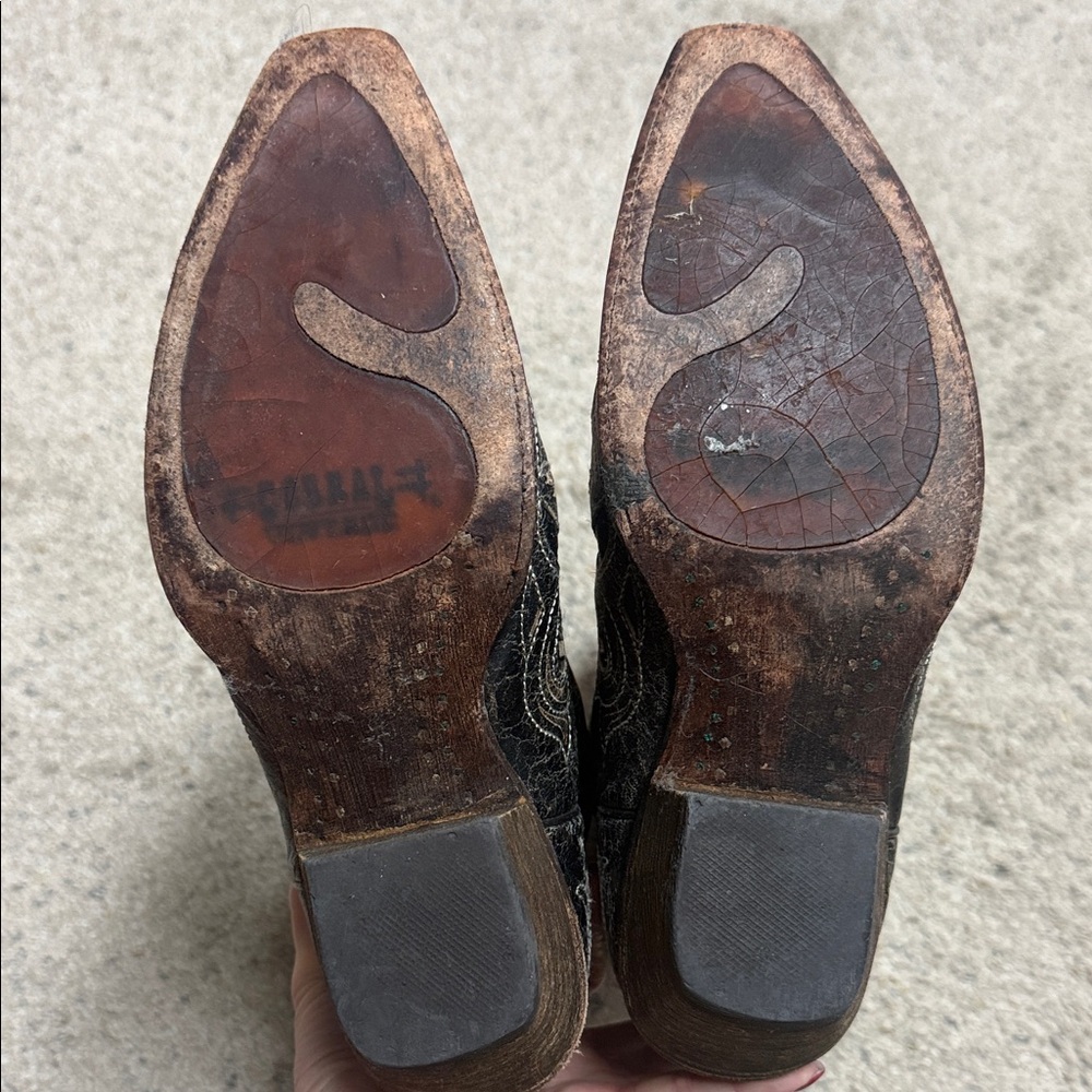 Embroidered Black Heeled Boots - image 4